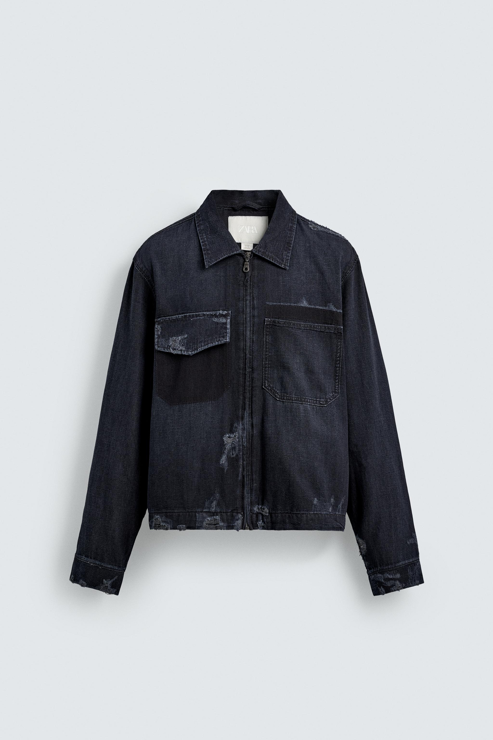 BLOUSON COURT DÉCHIRURES